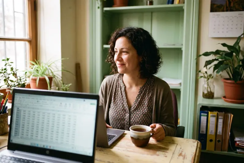 Persona trabajando en la administración de una pyme
